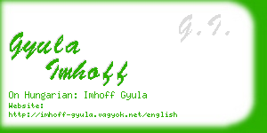 gyula imhoff business card
